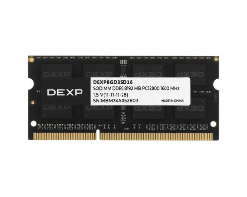 Память SODIMM, DDR3, 8Gb, 1600MHz DEXP, арт. DEXP8GD3SD16